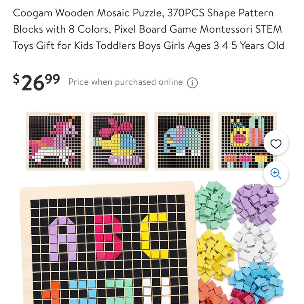 Colorful Wooden Mosaic Puzzle for Kids-STEM